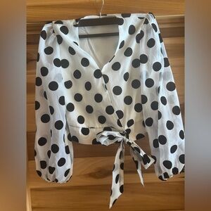 Polka-Dot Long Sleeve Top